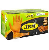 JBM 53552 - GUANTES NARANJAS DESECHABLES DE NITRILO T:L 7,0MIL (100 UDS.