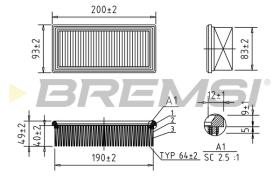 Bremsi FA1594 - SUBFAMILIA DE MECAFILTER