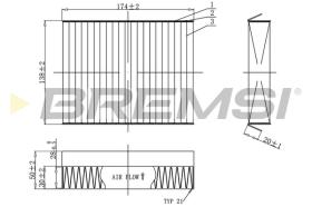 Bremsi FC0490C - CABIN FILTER