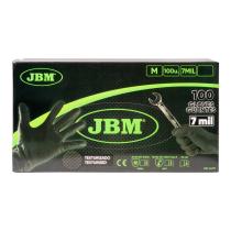 JBM 54177 - GUANTES NEGROS DESECHABLES DE NITRILO T:M 7,0MIL (100 UDS.)