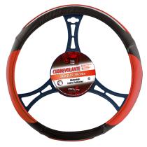 Pool Line 608132 - CUBREVOLANTE POLIPIEL "RACE" COLOR NEGRO / ROJO MED. 37 - 39
