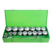 JBM 51616 - ESTUCHE METÁLICO CON 21 PIEZAS DE AUTOCLÉ EN HEXAGONAL 1' C