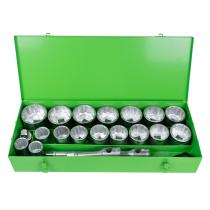 JBM 51855 - ESTUCHE METÁLICO CON 21 PIEZAS DE AUTOCLÉ CON 12 CANTOS 1'
