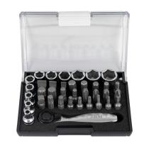 JBM 52198 - ESTUCHE DE 37 PIEZAS CON CARRACA MINI DE 1/4'