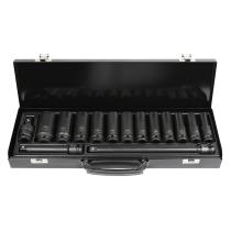JBM 52346 - SET DE 15 PIEZAS DE IMPACTO CON 12 VASOS LARGOS DE 1/2' HEX