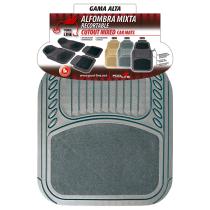 Pool Line 645042 - JGO. ALFOMBRAS MIXTAS GOMA-MOQUETA "VISION" 4 PIEZAS GRIS