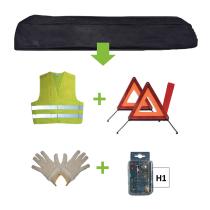 JBM 52780 - KIT EMERGENCIA BOLSA NEGRA + MK H1 + CHALECO + TRIANG. + GUA