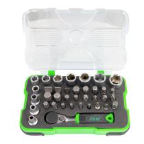 JBM 53156 - ESTUCHE DE 37 PIEZAS CON CARRACA MINI DE 1/4'