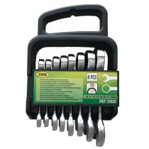 JBM 53022 - SET DE 8 LLAVES COMBINADAS CORTAS CON TRINQUETE