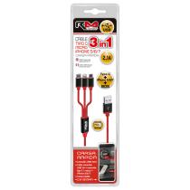 Pool Line 2170 - CABLE CARGADOR RM CONNECT USB 3 EN 1, CONEXIONES TIPO C + MI