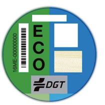 Matrículas 33909043I - ETIQUETA MEDIO AMBIENTAL IMPRESA DGT TIPO ECO