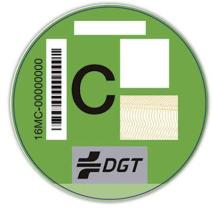 Matrículas 33909046I - ETIQUETA MEDIO AMBIENTAL IMPRESA DGT TIPO C