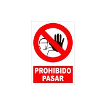 JBM 53817 - PAQUETE DE 5 CARTELES DE PROHIBICIÓN - PROHIBIDO PASAR