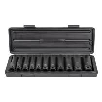 JBM 53744 - SET DE 11 VASOS DE IMPACTO LARGOS DE 12 CANTOS DE 1/2'