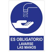 JBM 14811 - POSTER CARTULINA A3 CON 'ES OBLIGATORIO LAVARSE LAS MANOS'