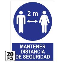 JBM 14818 - PAQUETE DE 20 PÓSTERS DE 'MANTENER LA DISTANCIA DE SEGURIDA
