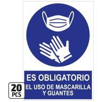 JBM 14822 - PACK DE 20 POSTERS DE 'ES OBLIGATORIO EL USO DE MASCARILLA