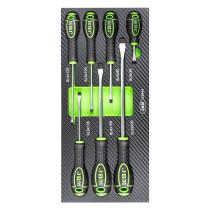 JBM 53944 - SET DE 7 DESTORNILLADORES PLANO CON MÓDULO EVA CARBONO