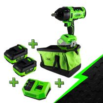  PROMO-60036D - PROMO ELECTR: LLAVE DE IMPACTO A BATERÍA 1/2 60018 + X2 600