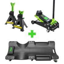 JBM SERIE377 - 53779 JUEGO DE 2 CABALLETES 3 TON + 52148 CAMILLA + 50818 GA