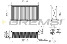 Bremsi FA0528 - FILTRO DE AIRE | AIR FILTER