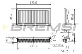 Bremsi FA0530 - FILTRO DE AIRE | AIR FILTER