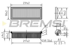 Bremsi FA0544 - FILTRO DE AIRE | AIR FILTER
