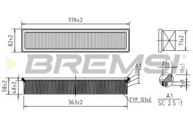 Bremsi FA0572 - FILTRO DE AIRE | AIR FILTER