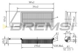 Bremsi FA0577 - FILTRO DE AIRE | AIR FILTER
