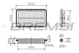 Bremsi FA0596 - FILTRO DE AIRE | AIR FILTER
