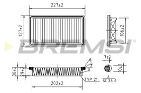 Bremsi FA1025 - FILTRO DE AIRE | AIR FILTER
