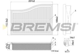 Bremsi FA1101 - FILTRO DE AIRE | AIR FILTER