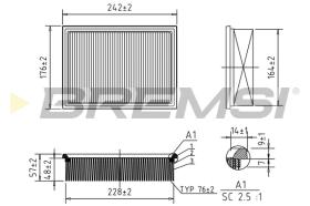 Bremsi FA1243 - FILTRO DE AIRE | AIR FILTER
