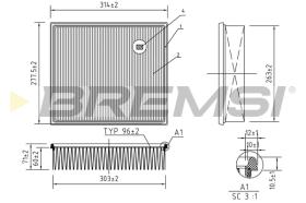 Bremsi FA1252 - FILTRO DE AIRE | AIR FILTER