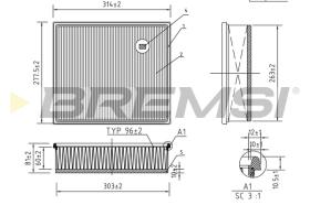 Bremsi FA1253 - FILTRO DE AIRE | AIR FILTER