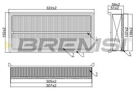 Bremsi FA1280 - FILTRO DE AIRE | AIR FILTER
