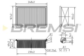 Bremsi FA1349 - FILTRO DE AIRE | AIR FILTER