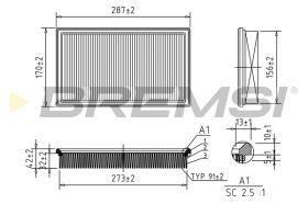 Bremsi FA1646 - FILTRO DE AIRE | AIR FILTER