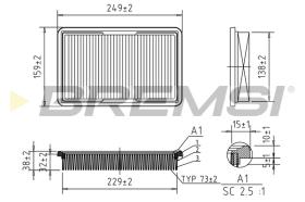 Bremsi FA2054 - FILTRO DE AIRE | AIR FILTER