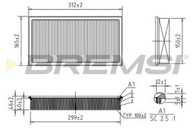 Bremsi FA2301 - FILTRO DE AIRE | AIR FILTER