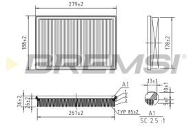 Bremsi FA2324 - FILTRO DE AIRE | AIR FILTER