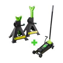 JBM SERIE330 - PROMO: GATO HIDRÁULICO 3T + JUEGO DE 2 CABALLETES 3T
