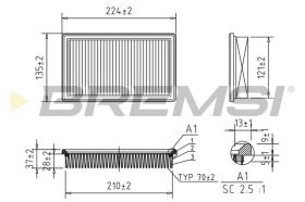 Bremsi FA2410 - FILTRO DE AIRE | AIR FILTER