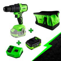  PROMO-60006A - PROMO TALADRO 60006 + BATERIA 4.0 AH + CARGADOR 20V + MOCHIL