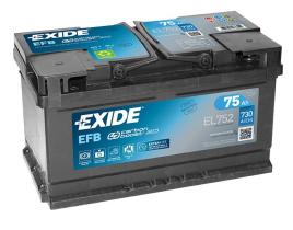 BATERIAS EL752 - BATERíA EXIDE EL752 SERIE EFB 75AH. 730A + DERECHA