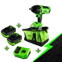 JBM PROMO-60018D - PROMO ELECTR: LLAVE DE IMPACTO A BATERÍA 1/2 60018 + X2 600