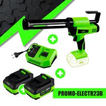 JBM PROMO-ELECTR23B - PROMO ELÉCTRICA: PISTOLA SILICONA +  2 BATERÍAS 4.0AH + 1 CA