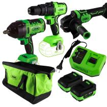 JBM PROMO-ELECTR9B - PROMO ELÉCTRICA: TALADRO + LLAVE IMPACTO + AMOLADORA + 2 BAT