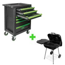 JBM SERIE394 - PROMO 53904 CARRO DE HERRAMIENTAS 7 CAJONES + 53931 BARBACOA
