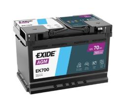 BATERIAS EXIDE EK700B - BATERÍA EXIDE EK700B SERIE AGM 70AH. 760A + DERECHA